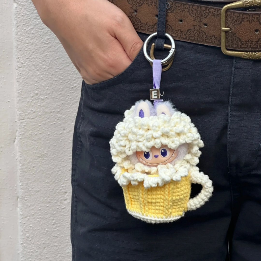 Handmade Crochet Costume Beer for Labubu 4.0, Christmas Gift - Image 5