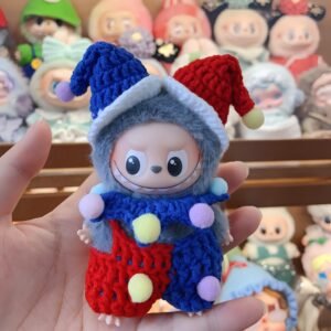 Labubu 4.0 Hand-Crocheted Costume - Whimsical Handmade Clown Outfit