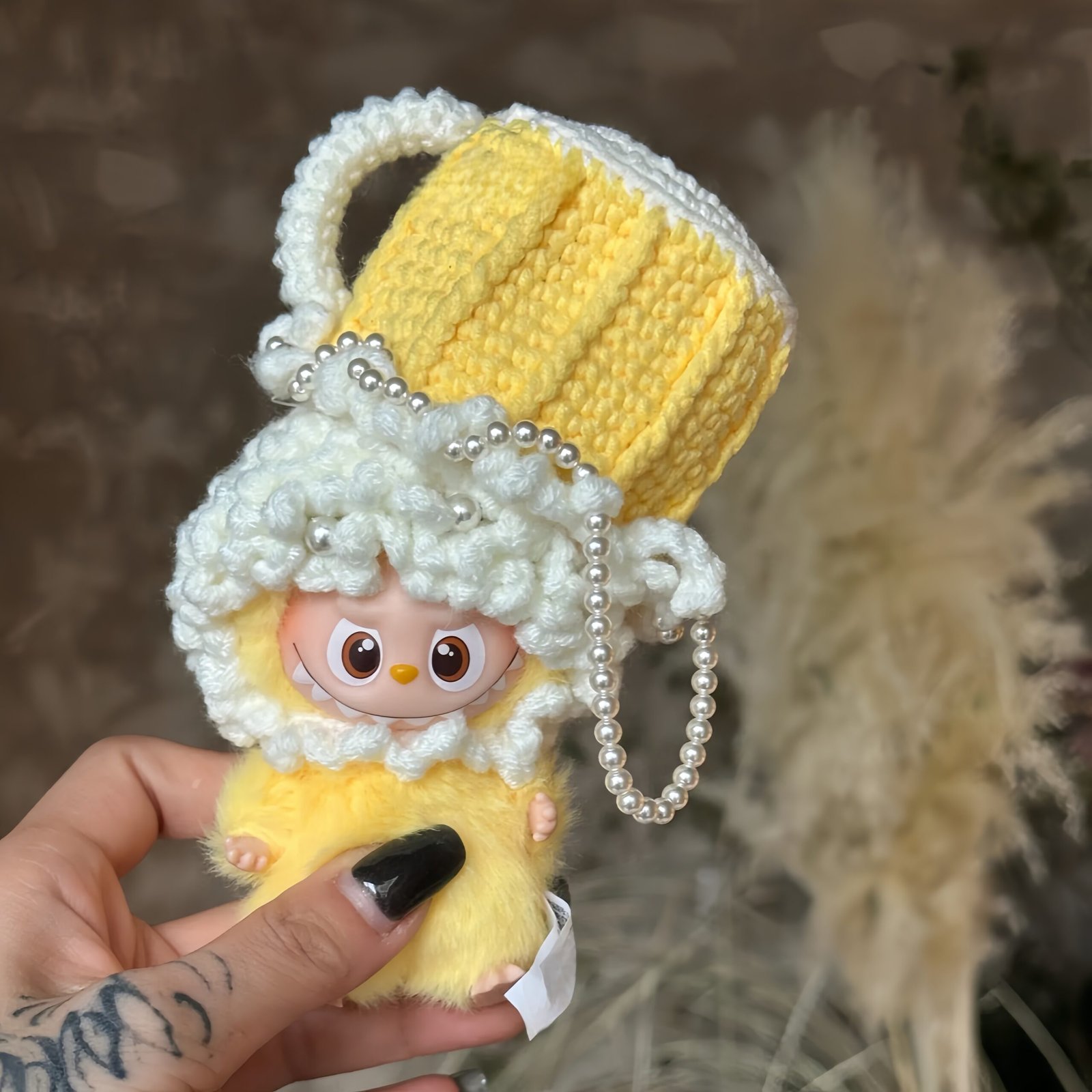 Handmade Crochet Costume Beer for Labubu 4.0, Christmas Gift - Image 2