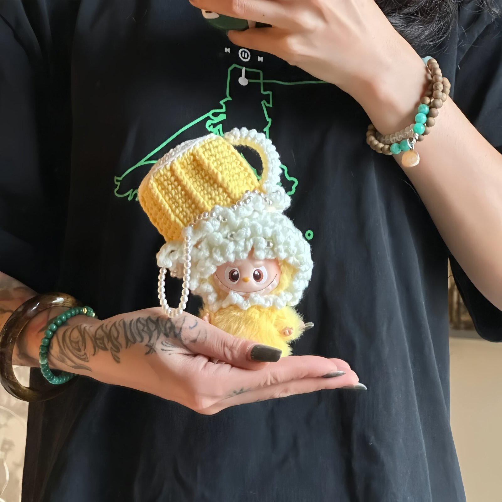 Handmade Crochet Costume Beer for Labubu 4.0, Christmas Gift - Image 3