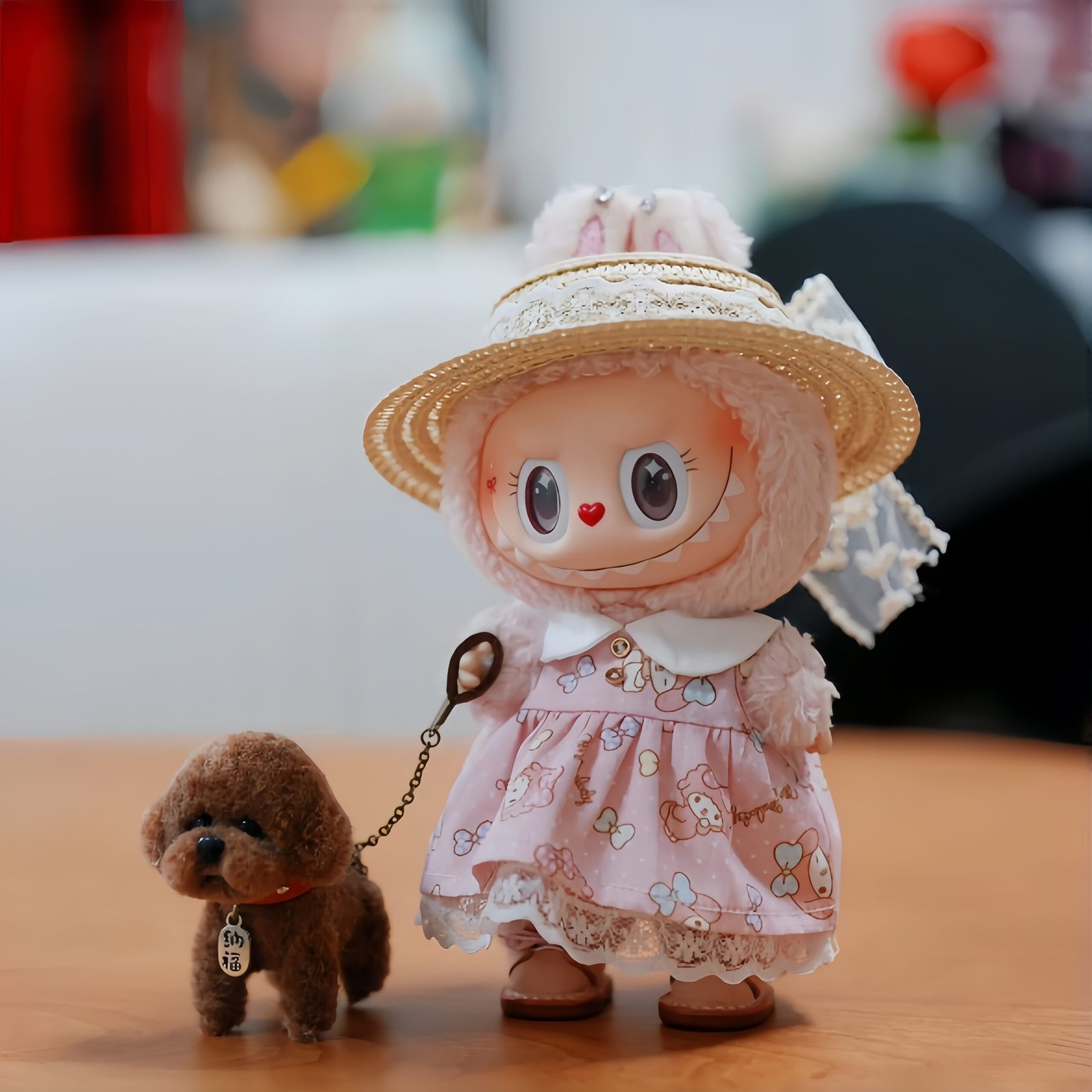 Labubu Clothes, Handmade Floral Dress for Doll 17cm/38cm - Image 5