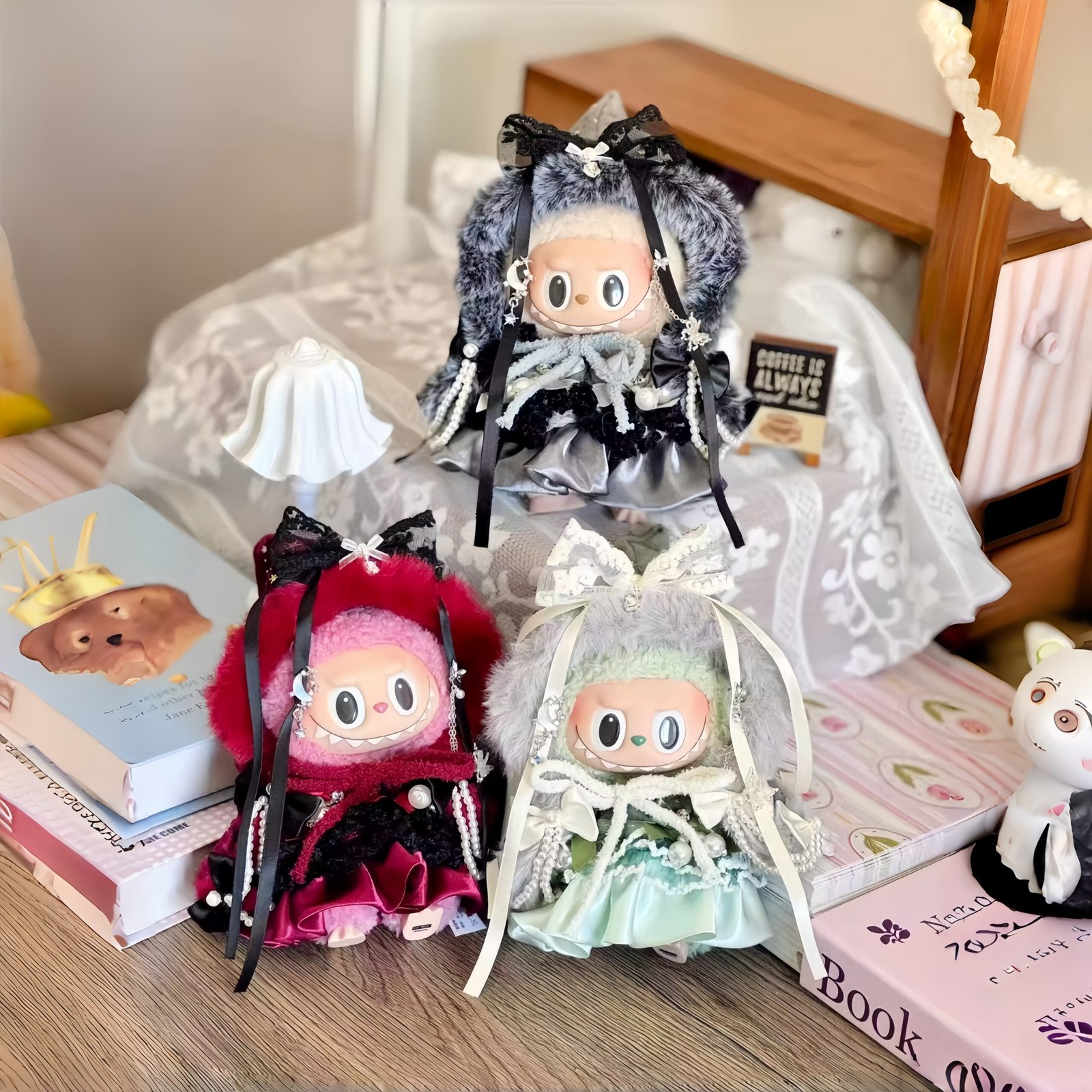 Dolls Costume, Handmade Winter Outfit for Skullpanda and Labubu 10cm - Image 10