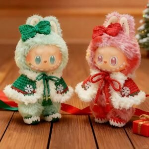 Labubu Winter Cloak, Handmade Christmas Labubu Clothing
