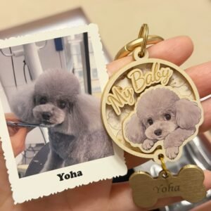 Custom Pet Portrait Keychain, Personalized Dog Cat Bag Charm, Personalized Dog Cat Tag Keepsake, Pet Memorial Gift, Pet Memorial Charm